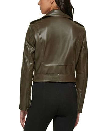 DKNY Women's Faux-Leather Moto Jacket & Reviews - Coats & Jackets ...
