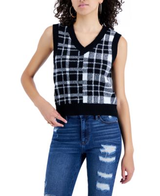 Black Sleeveless Sweaters for Women 