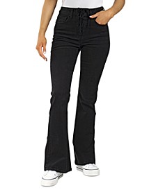 Juniors' Lace-Up Flared-Leg Denim Jeans, Created for Macy's