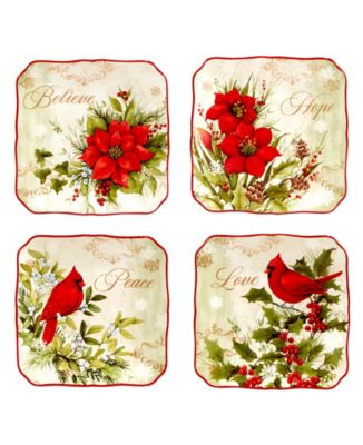 Winter's Medley 4 Piece Canape Plate Set