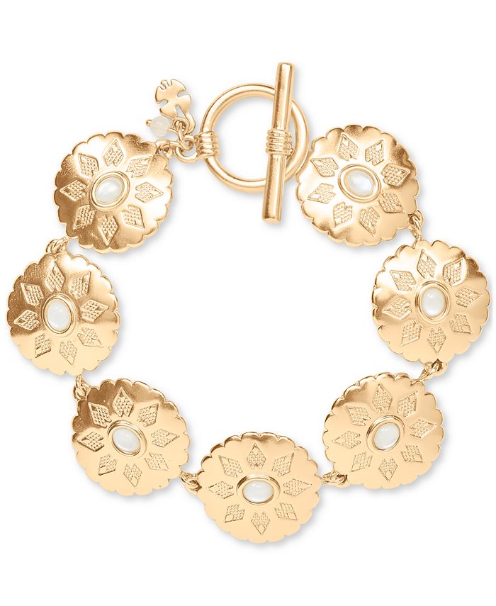 Lucky Brand Gold Tone Flower Disc Toggle Bracelet Macy s
