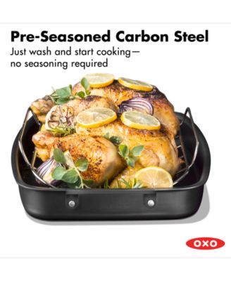 Obsidian Carbon Steel Roaster Pan & Rack