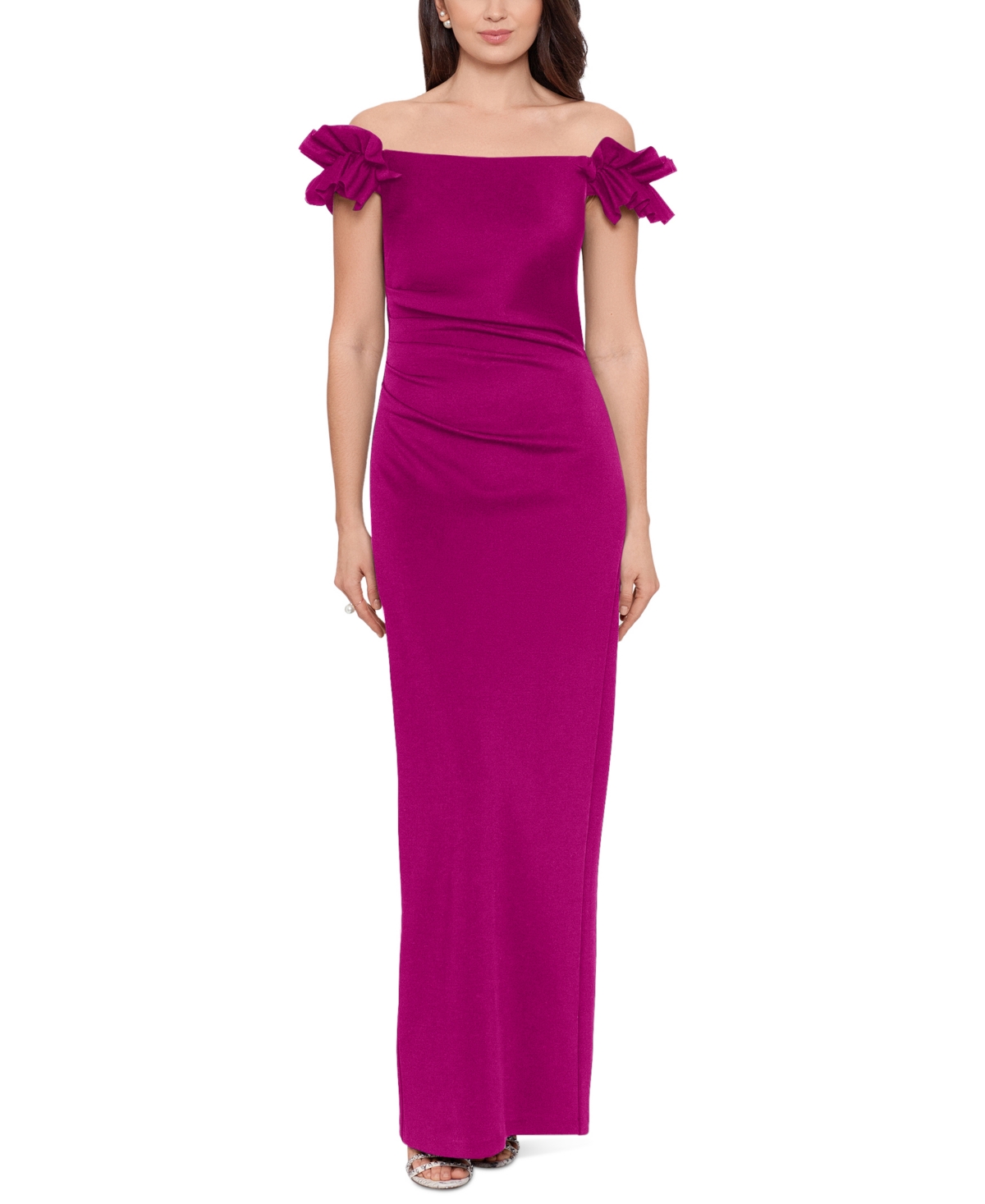 Off-The-Shoulder Ruffle Dress - Orchid