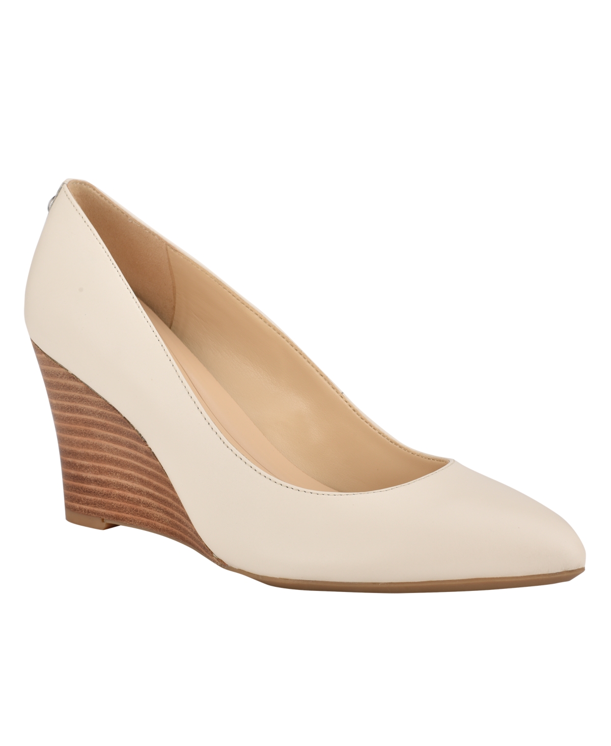 Nine West Women's Cal 9x9 Dress Wedges Women's Shoes In Ivory Leather |  ModeSens