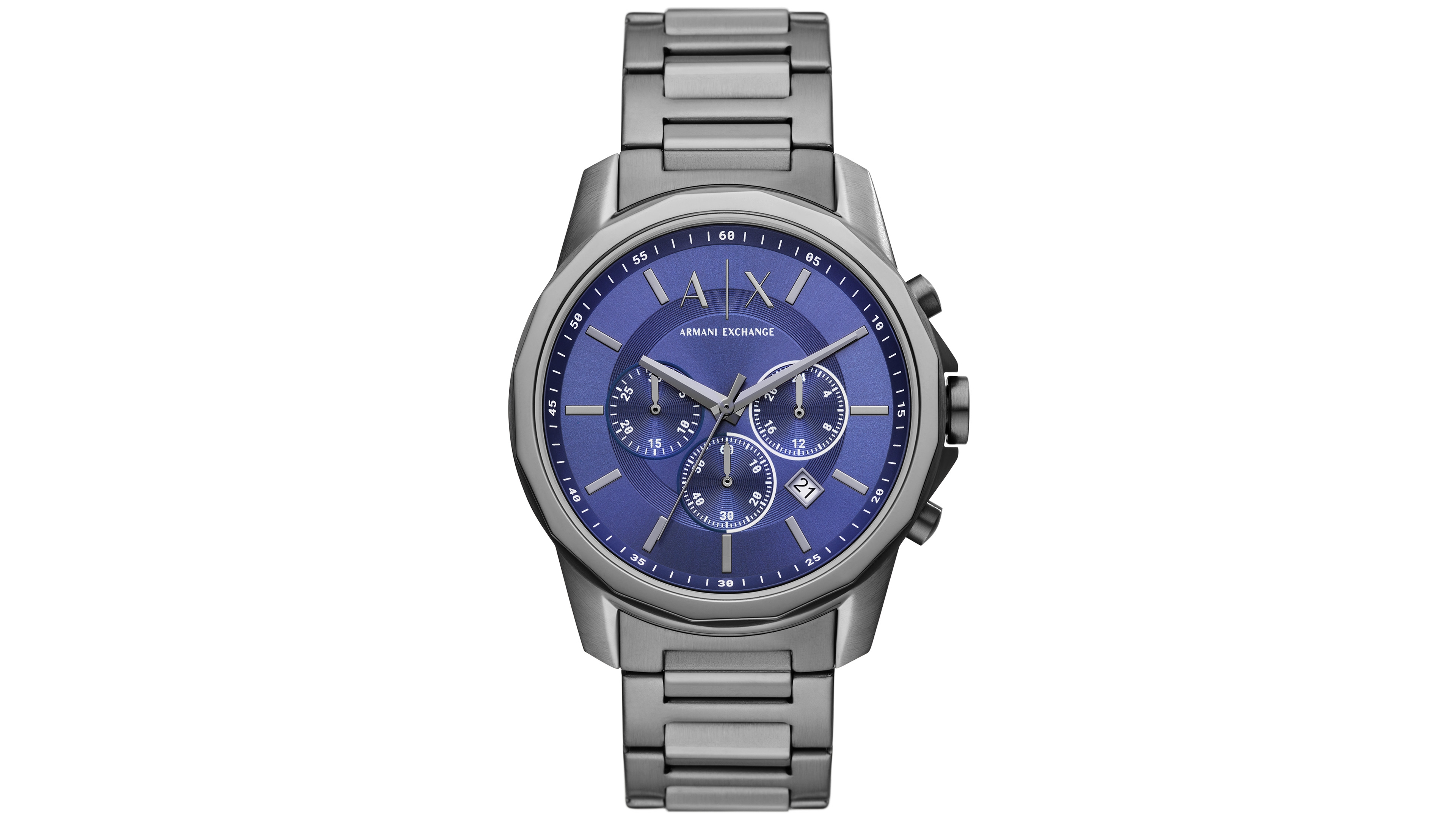 A|X Armani Exchange Men's Chronograph Gunmetal Stainless Steel Bracelet Watch, 44mm