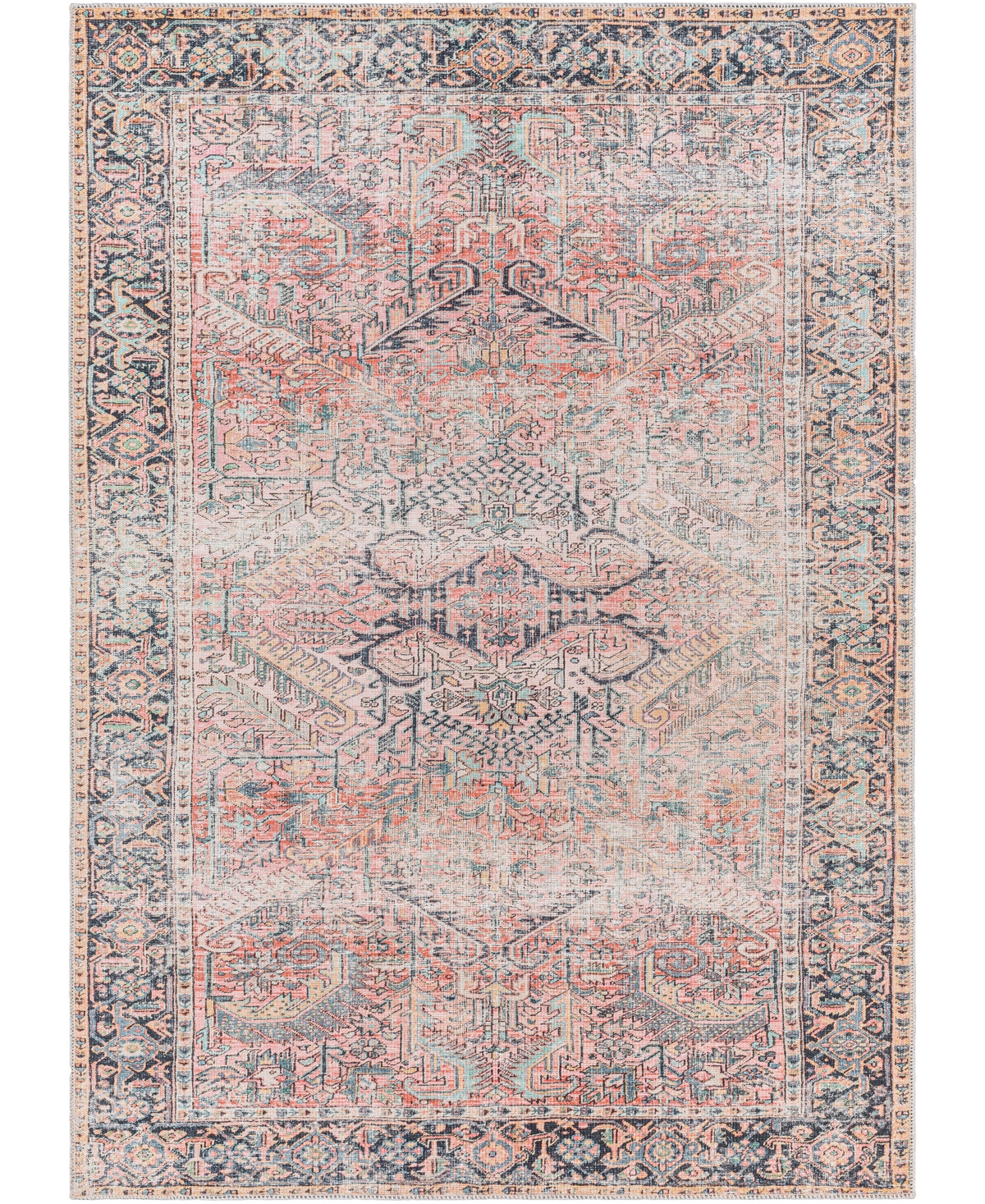 Surya Kemer Kmr-2303 6'7in x 9' Area Rug - Coral, Navy