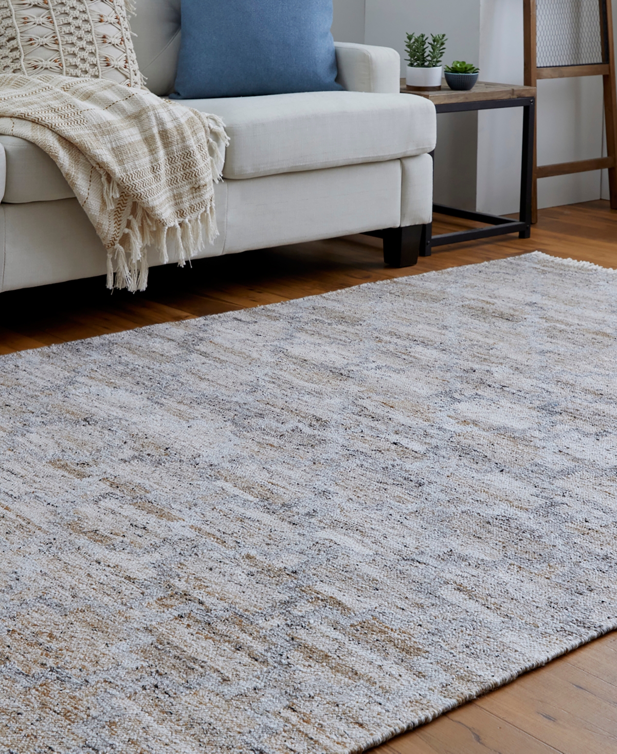 Simply Woven Beckett R0787 5' X 8' Area Rug In Beige,gray
