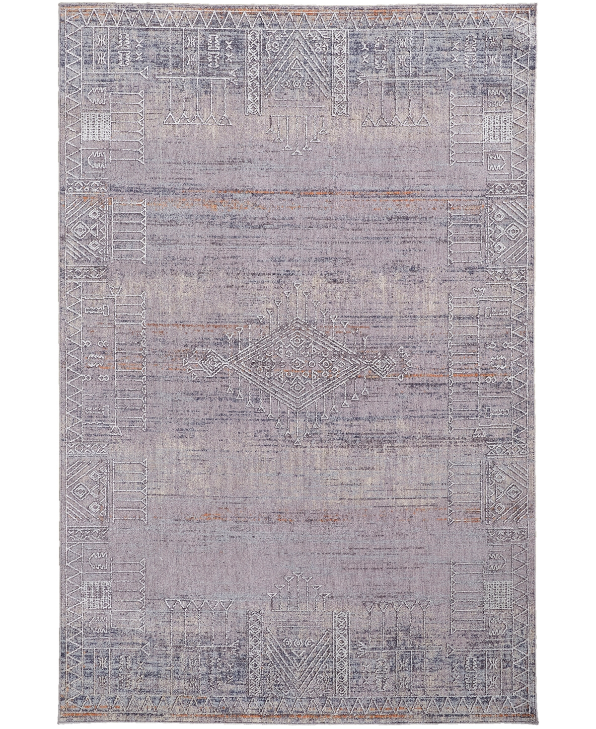 Feizy Edwardo R39E6 6'7in x 9'4in Area Rug - Gray, Ivory