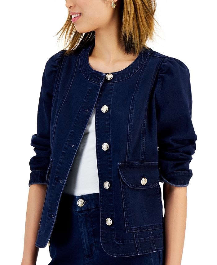 Charter Club Women's PuffSleeve Denim Jacket, Created for Macy's