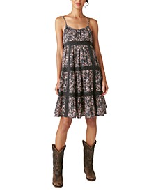 Women's Printed Open-Back Tiered Dress