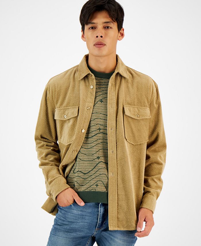 Mens Regular Fit Corduroy Shirt Jacket