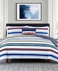 Tommy Multi Stripe Comforter Set, Full/Queen 