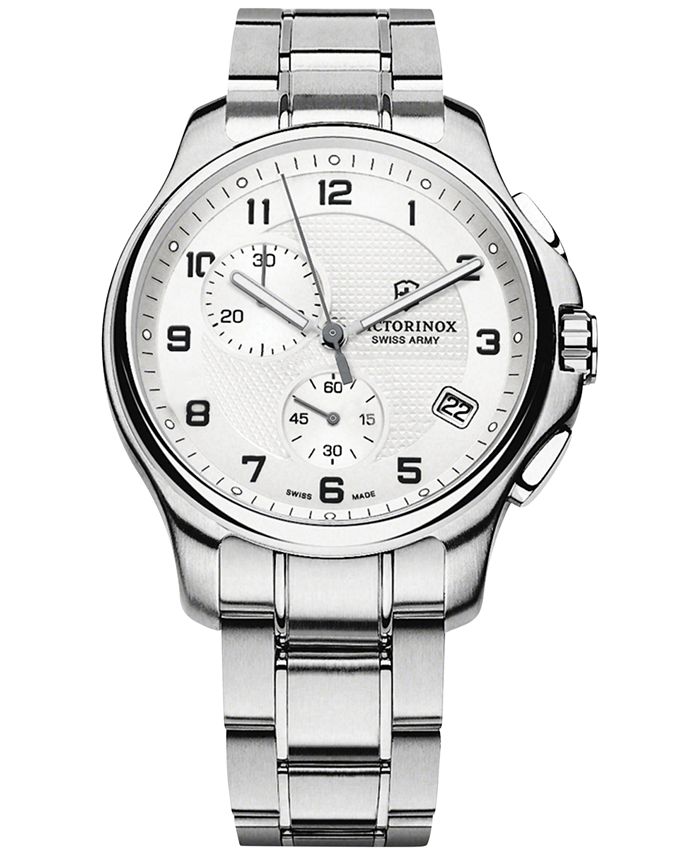 Victorinox Swiss Army Men's Chronograph Officer Stainless Steel ...