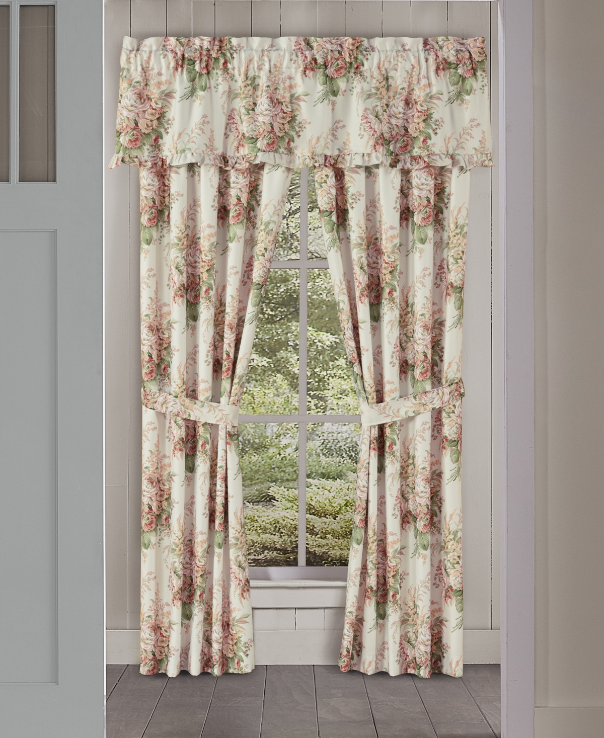 Estelle Window Panel Pair, 50" x 84" - Coral