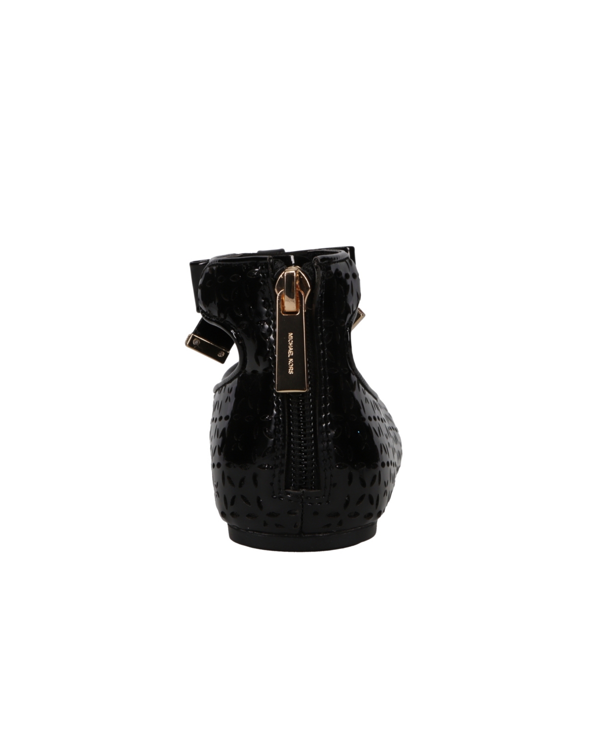 Michael Kors Little Girls Kenyah Garcia Signature Logo Charm Ballet Flats - Black-T