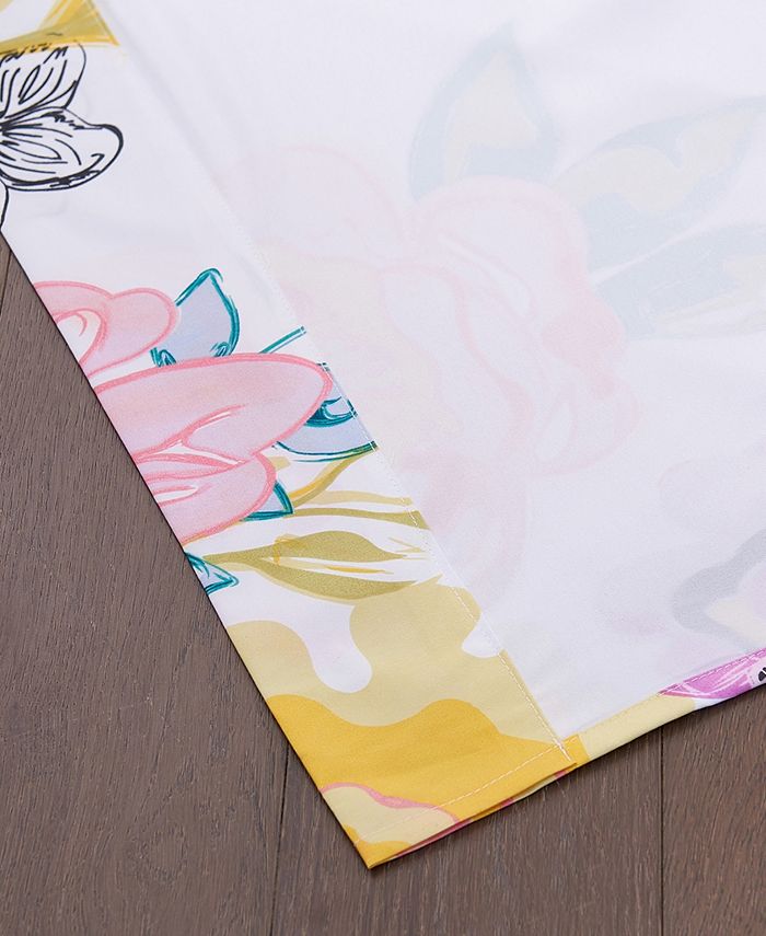 Tende A Pannello Greenland Home Watercolor Dream – 2 Pannelli 160 Cm, Motivo Floreale Acquerello, Con Nastri, Lavabili