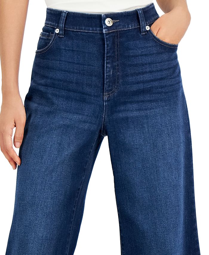 I.N.C. International Concepts Petite High-Rise Wide-Leg Jeans, Created for  Macy's - Macy's