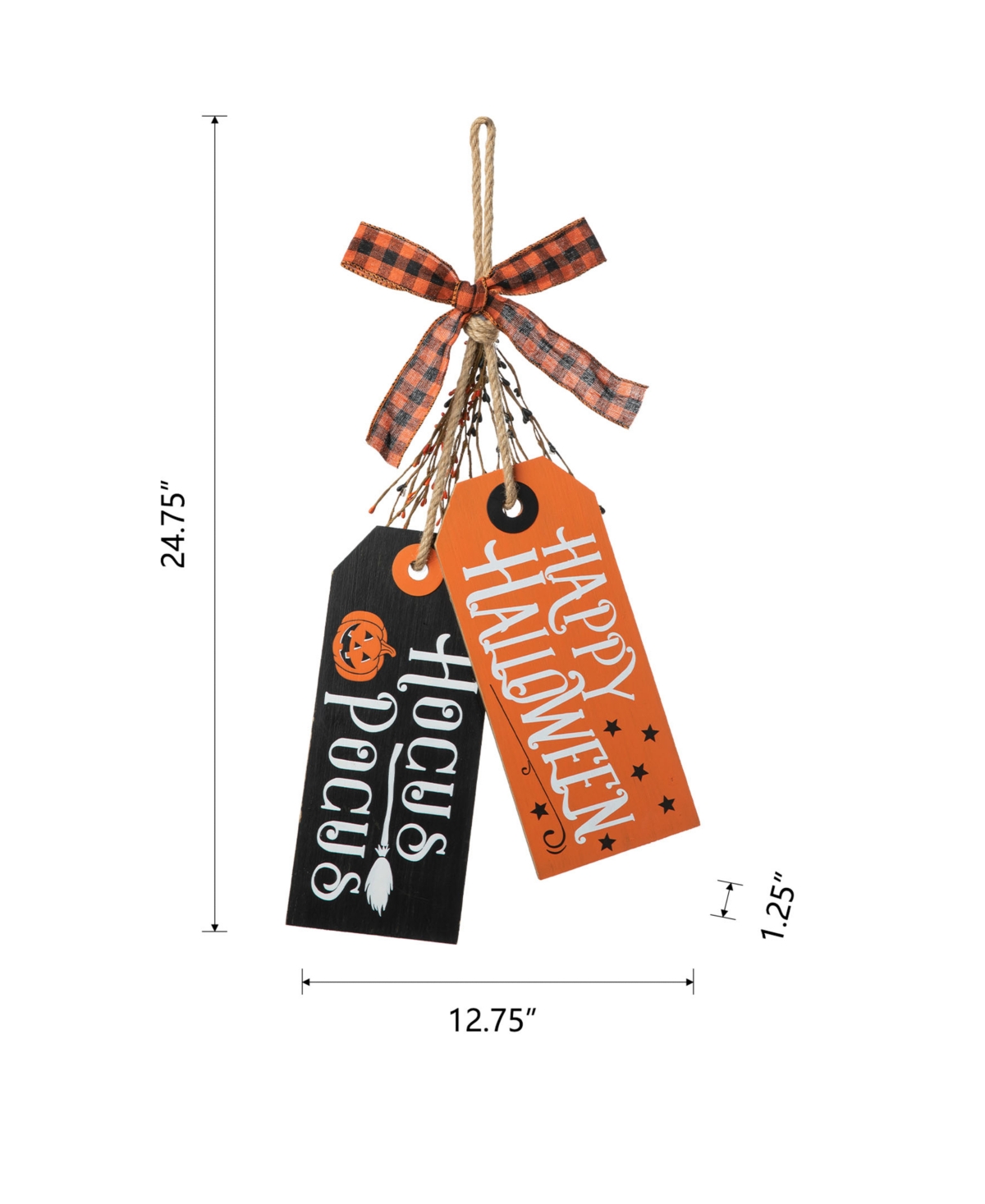 Glitzhome Halloween Wooden Doorknob Hanging Decor,