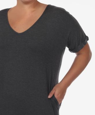 Plus Size Short Sleeve V-neck Maxi Dress