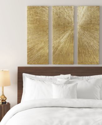 Sunburst 100% Hand Painted Dimensional Resin Wall Decor, 45" x 15"