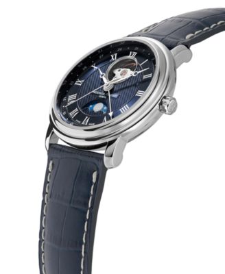 Men's Swiss Automatic Classics Navy Leather Strap Watch 40mm