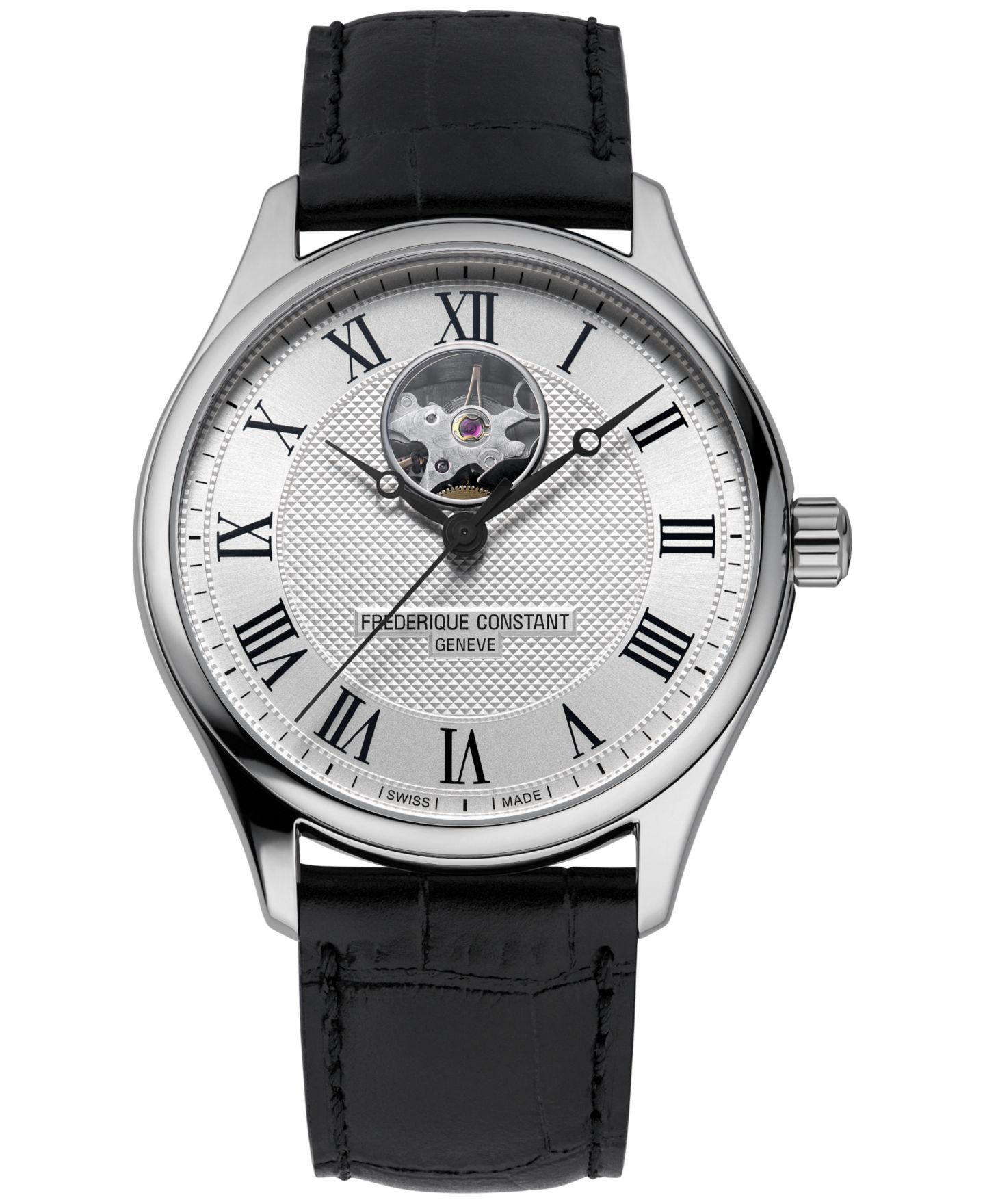 Мужские часы Frederique Constant Swiss Automatic Classics Heart Beat Black Leather Strap Watch 40mm — фото 1