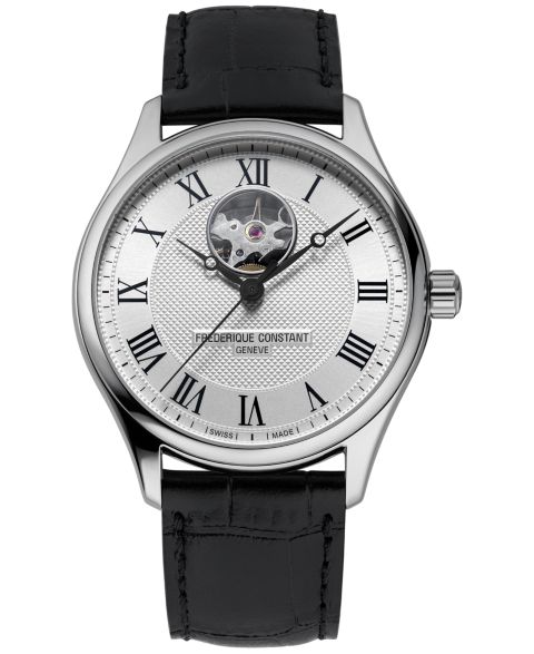 Мужские часы Frederique Constant Swiss Automatic Classics Heart Beat Black Leather Strap Watch 40mm
