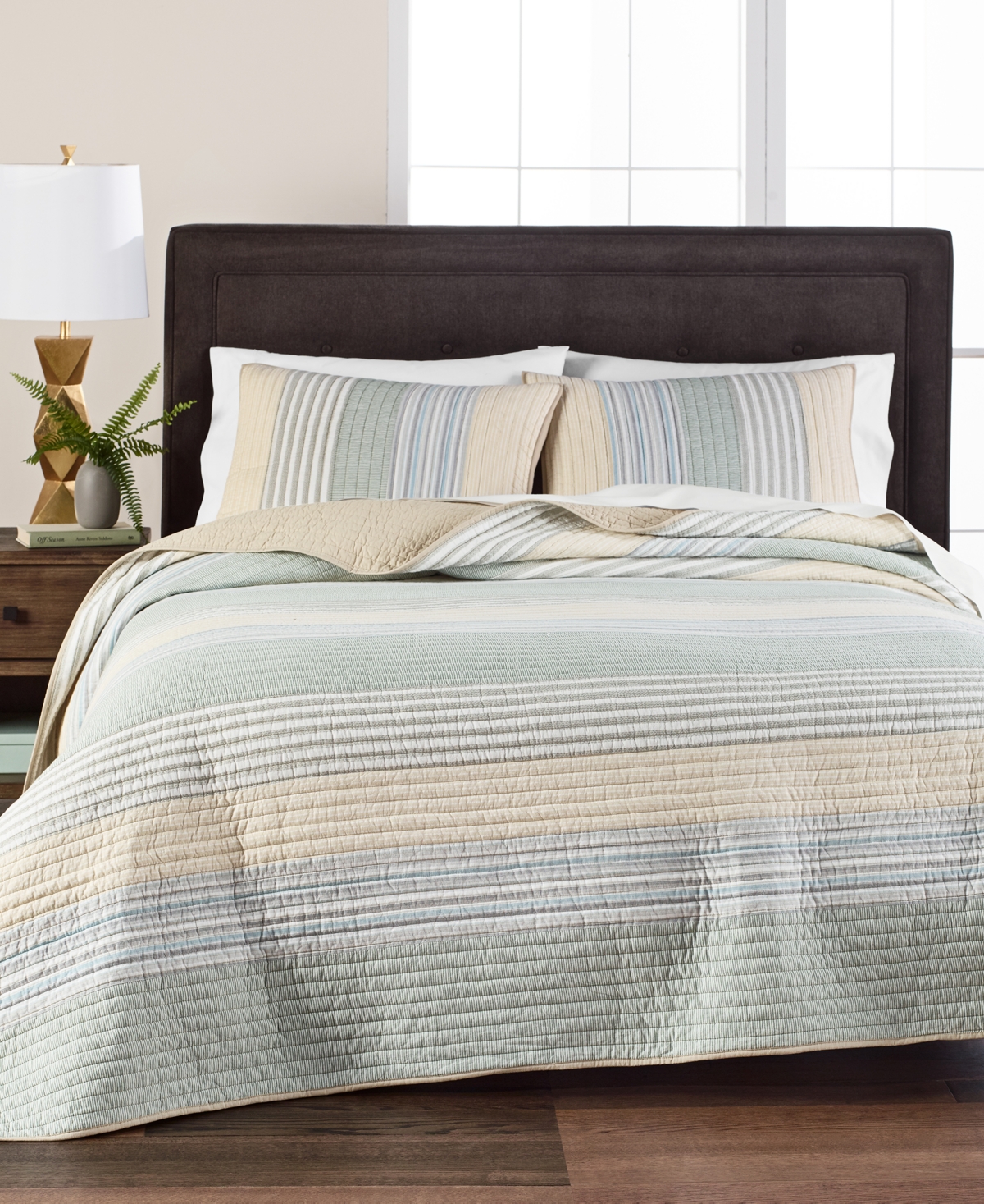 Martha Stewart Collection Rural Escape Yarndyed Quilt, Twin, Created