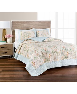Martha Stewart Collection - Wildflower Bouquet Quilt Set, Created for Macys