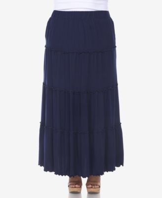 Plus Size Tiered Maxi Skirt