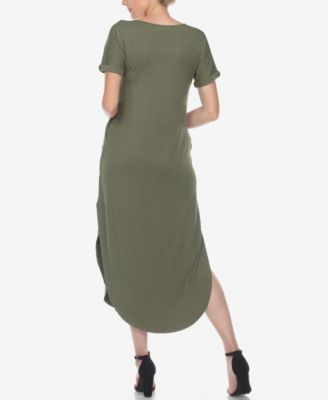 Women's Short Sleeve V-Neck Maxi Dress