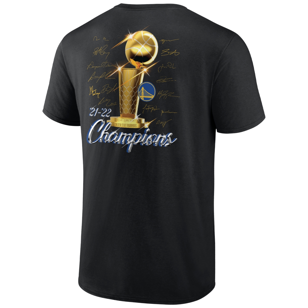 Fanatics Men'sGolden State Warriors 2022 Nba Finals Champion Roster Signature T-Shirt - Black