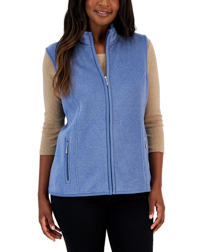 Karen Scott Petite Princess-Seam Zeroproof Zip-Front Vest, Created for ...