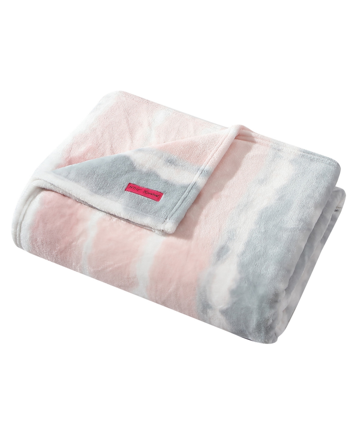 Betsey Johnson Tie Dye Cloud Ultra Soft Plush Fleece Blanket, Twin Bedding In Rose Water