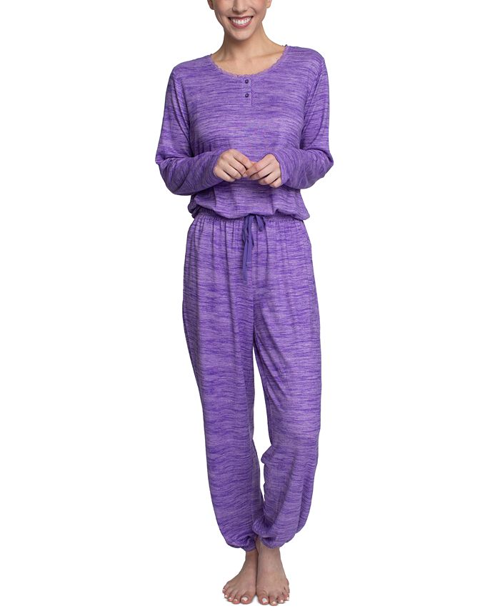 Hanes Women's Relaxed ButterKnit Henley Pajama Set & Reviews All