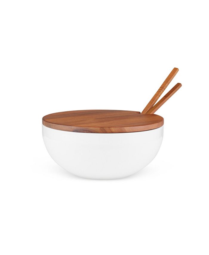 Nambé Duets Salad Bowl with Lid Servers Set, 3 Piece Macy's