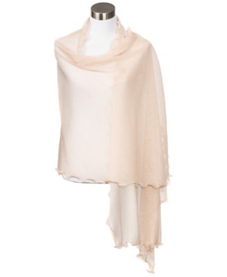 Ruffle-Edge Metallic Evening Wrap