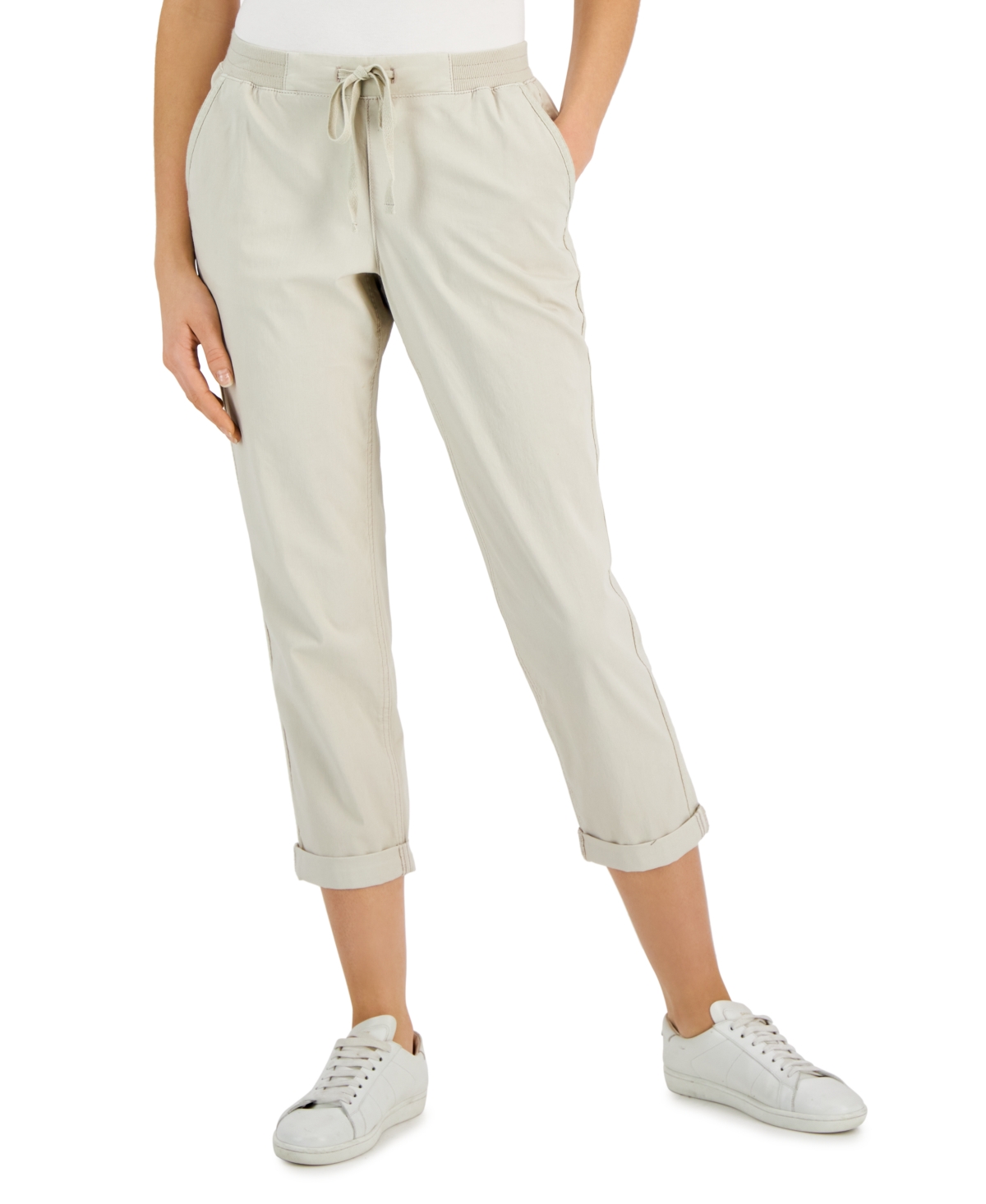 Style & Co Women's Pull On Cuffed Pants, Created For Macy's In Stone Wall