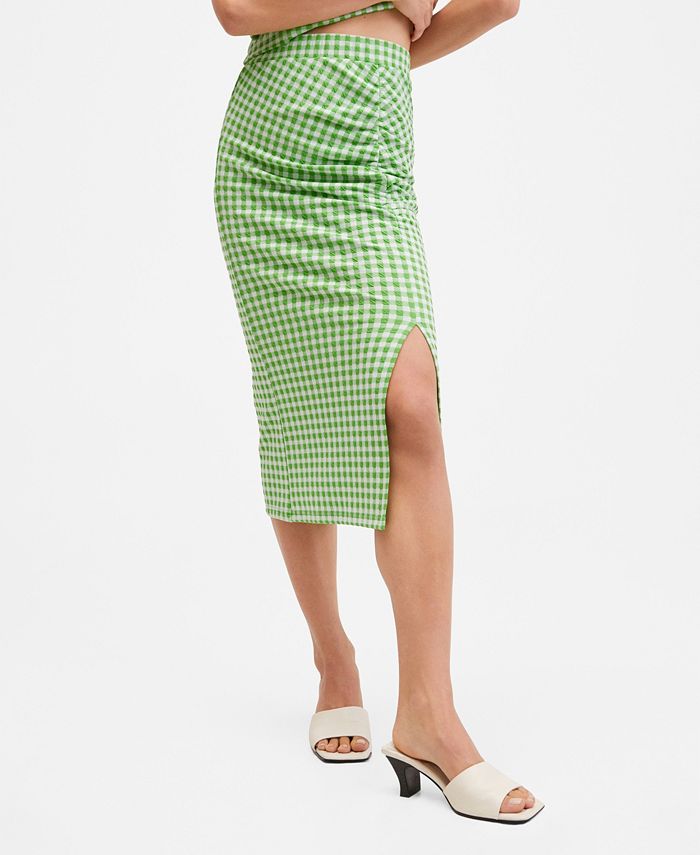 Green gingham hotsell pencil skirt