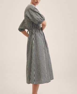 mango gingham midi dress Gingham halter dress