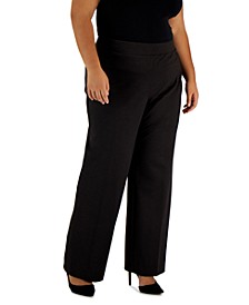 Plus Size Wide-Leg Pull-On Pants 
