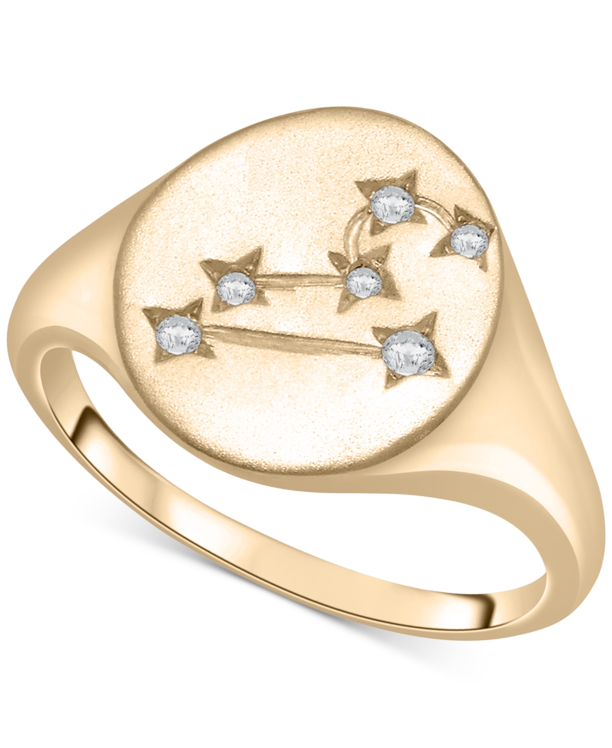 Diamond Leo Constellation Ring (1/20 ct. t.w.) in 10k Gold, Created for Macy's - Yellow Gold