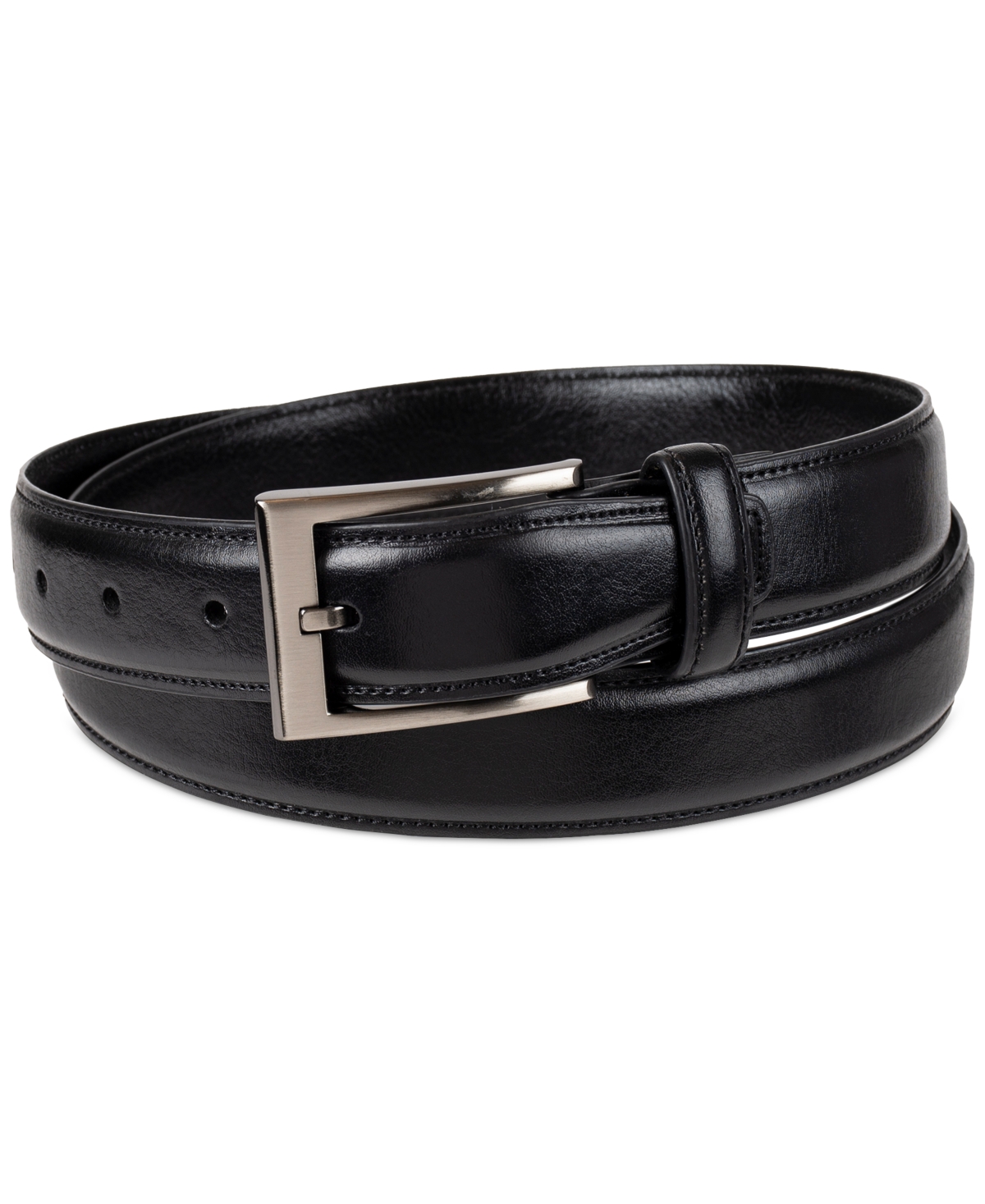 Men's Edge Stitched Belt, Created for Macy's - Black