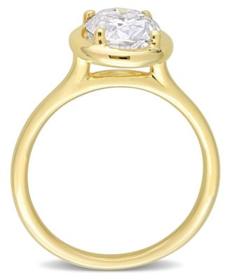 Moissanite in 10K Gold Oval Solitaire Engagement Ring