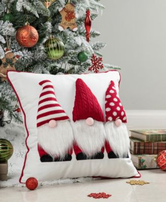 Heavy Knitted Gnome Pillow, 18" x 18"