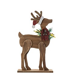 36" Chunky Wood Reindeer Porch Decor