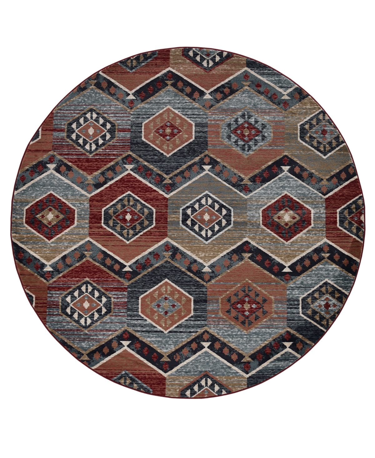 Kas Chester 5630 7'10" X 7'10" Round Area Rug In Red