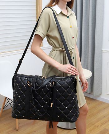 badgley mischka leopard travel tote weekender bag