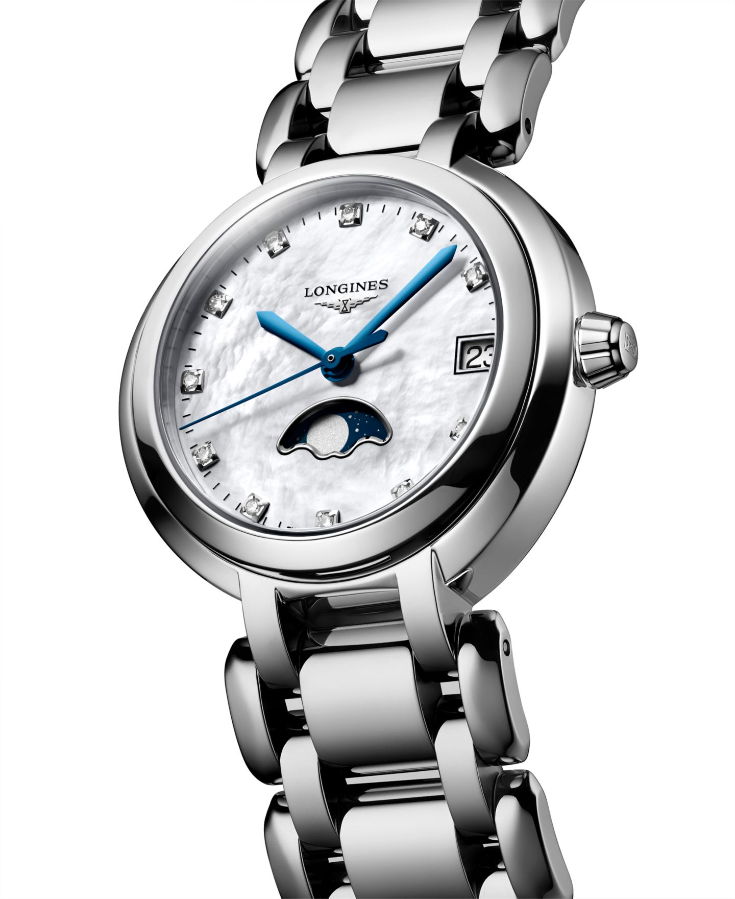Женские часы Longines Swiss Diamond (1/20 ct. t.w.) Stainless Steel Bracelet Watch 30mm — фото 4