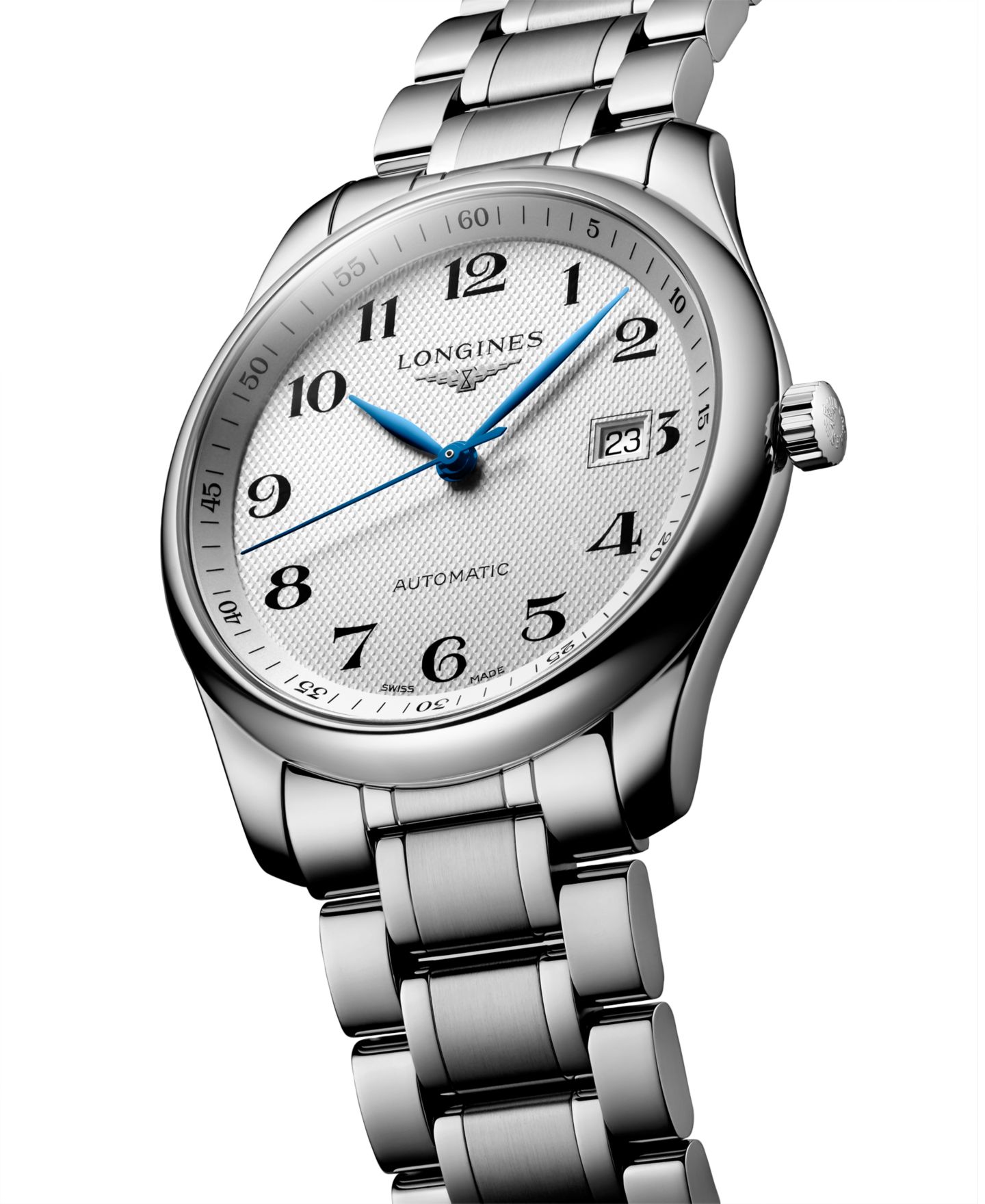 Мужские часы Longines Swiss Automatic Silver-Tone Stainless Steel Bracelet Watch 40mm — фото 4